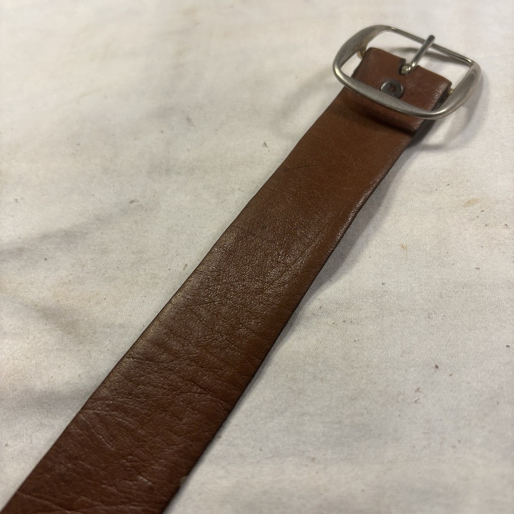 Men's Plain Brown Casual Dress Belt With Buckle Wear On Area That Fits Back